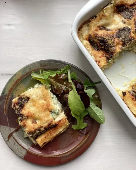 Rachel Roddy's Recipe for Lasagne with Zucchini and A Trio of Cheeses